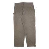 CARHARTT Mens Cotton Blend Brown Relaxed Straight Trousers W38 L32 Workwear