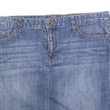 TOMMY HILFIGER Womens Blue Denim Straight Knee Length Woven Cotton Blend Skirt L