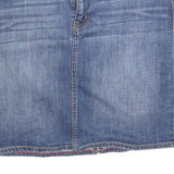 TOMMY HILFIGER Womens Blue Denim Straight Knee Length Woven Cotton Blend Skirt L