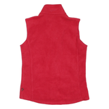 WOOLRICH Womens Red Sleeveless Zip Fleece Jacket L Polyester Blend Warm Casual