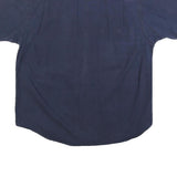 FORECAST Mens Navy Blue Cotton Blend Short Sleeve Shirt L Button Front Casual