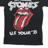 ROLLING STONES Womens Black U.S. Tour '78 Graphic T-Shirt S Short Sleeve Crew