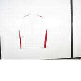 ADIDAS Womens White & Red Logo Zip Jacket M Polyester Sportswear Fitness