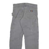 DICKIES Mens Cotton Blend Grey Regular Straight Trousers W34 L34 Workwear