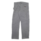 DICKIES Mens Cotton Blend Grey Regular Straight Trousers W34 L34 Workwear