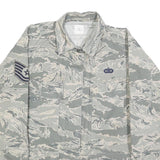 NIB BIR Womens Grey Cotton Blend Casual Button Jacket L Military Camouflage