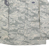 NIB BIR Womens Grey Cotton Blend Casual Button Jacket L Military Camouflage