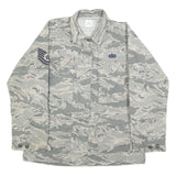 NIB BIR Womens Grey Cotton Blend Casual Button Jacket L Military Camouflage