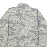 NIB BIR Womens Grey Cotton Blend Casual Button Jacket L Military Camouflage