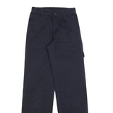 J GALT Womens Cotton Blend Navy Regular Fit Straight Leg Trousers W26 L32