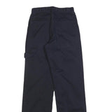 J GALT Womens Cotton Blend Navy Regular Fit Straight Leg Trousers W26 L32