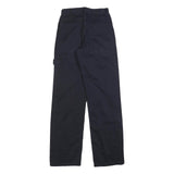 J GALT Womens Cotton Blend Navy Regular Fit Straight Leg Trousers W26 L32