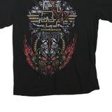 ENERGIE Mens Black Rammstein Graphic T-Shirt XL Short Sleeve Crew Neck Band