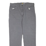 CARHARTT Mens Jeans Grey Regular Straight Denim W38 L31 Workwear Zip Closure