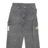 ROZIE Womens Relaxed Grey Denim Jeans W28 L27 Cargo Style Cotton Blend Zip