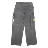 ROZIE Womens Relaxed Grey Denim Jeans W28 L27 Cargo Style Cotton Blend Zip