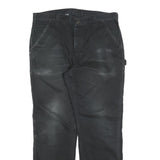 CARHARTT Mens Relaxed Black Cotton Blend Relaxed Leg Trousers W36 L32 Workwear