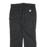 CARHARTT Mens Relaxed Black Cotton Blend Relaxed Leg Trousers W36 L32 Workwear