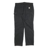 CARHARTT Mens Relaxed Black Cotton Blend Relaxed Leg Trousers W36 L32 Workwear