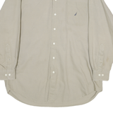 NAUTICA Mens Beige Button Down Shirt XL Cotton Classic Long Sleeve Casual
