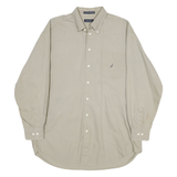 NAUTICA Mens Beige Button Down Shirt XL Cotton Classic Long Sleeve Casual