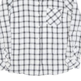 TOMMY HILFIGER Womens White & Black Check Shirt L Casual Cotton Blend Long