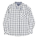 TOMMY HILFIGER Womens White & Black Check Shirt L Casual Cotton Blend Long