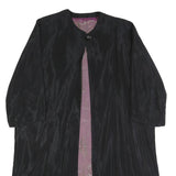 Womens Black Button Polyester Blend Classic Jacket L Plain Button Closure