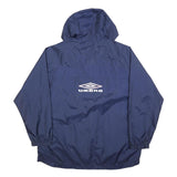 UMBRO Mens Navy Blue Hooded Zip Up Polyester Jacket 2XL Sportswear Light