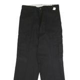 DICKIES Mens Black Regular Fit Cargo Trousers W31 L30 Workwear Durable Zip