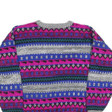 PERSPECTIVE Womens Grey & Pink Patterned Pullover Jumper Cable Knit S Stylish