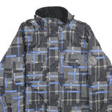 CUTTING EDGE Mens Black & Blue Jacket XL Polyester Checked Zip Casual Outerwear