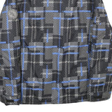CUTTING EDGE Mens Black & Blue Jacket XL Polyester Checked Zip Casual Outerwear