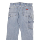 DICKIES Mens Relaxed Light Blue Denim Jeans W34 L28 Distressed Workwear Casual