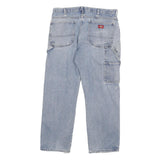DICKIES Mens Relaxed Light Blue Denim Jeans W34 L28 Distressed Workwear Casual