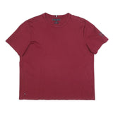TOMMY HILFIGER Mens Red Graphic T-Shirt XL Short Sleeve Crew Neck Casual Cotton