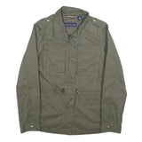 TOMMY HILFIGER Womens Green S Cotton Blend Jacket Military Style Zip Front