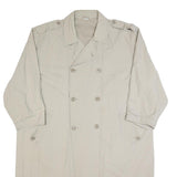 Mens Beige Cotton Double Breasted Button Jacket XL Plain Casual Lightweight