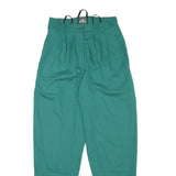 GINANNA BRIGANTI Womens Relaxed Green Trousers W25 L28 Zip Polyester Blend