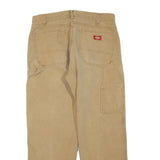 DICKIES Mens Regular Fit Beige Cotton Blend Trousers W34 L28 Workwear Zip