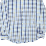 NAUTICA Mens Blue & White Checked Shirt L Classic Button Down Cotton Blend