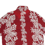 BISHOP ST Womens Red Floral Cotton Blend Shirt Short Sleeve Collared XL Casual