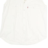 BALLON CLUB & CO Womens White Sleeveless Shirt Button Neck Top L Cotton Blend