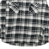 JACHS Mens Black & White Check Flannel Shirt L Cotton Blend Casual Long Sleeve