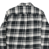JACHS Mens Black & White Check Flannel Shirt L Cotton Blend Casual Long Sleeve