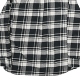 JACHS Mens Black & White Check Flannel Shirt L Cotton Blend Casual Long Sleeve