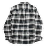 JACHS Mens Black & White Check Flannel Shirt L Cotton Blend Casual Long Sleeve