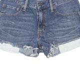 LEVI'S Womens Blue Denim Boot Cut Shorts M W30 Cotton Blend Casual Summer