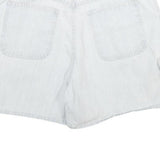 GLORIA VANDERBILT Womens White Denim Cargo Shorts UK 14 W32 Cotton Casual