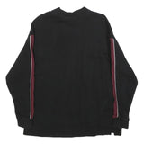 PUMA Womens Black & Maroon Sweatshirt Crew Neck UK 18 Cotton Blend Long Sleeve